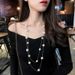 Korean Pearl Fashion Double Necklace Long Sweater Chain Necklace Accessories Necklace_ipsvogv.com