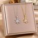 New Full Diamond Snowflake Titanium Steel Necklace Women, Fashionable, Classic, Light Luxury Feeling, Collarbone Chain,_ipsvogv.com