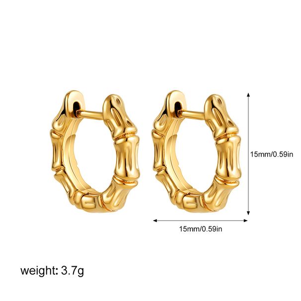 Women’s Jewelry Set Fashion Fashion Simple Temperament Personality All Match Light Luxury Niche Retro Copper Plated Texture Bamboo Gold Earrings_ipsvogv.com
