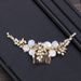 Headdress Elegant Pearl Flower Hair Comb With Gold Leaves - Bridal Hair Accessories For Weddings, Parties & Special Occasions Hair Comb Bridal_ipsvogv.com