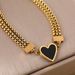 Korean Black White Double-sided Heart-shaped Titanium Steel Bracelet For Women, With A Three-layer Chain And Elegant_ipsvogv.com