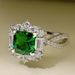 Full Cluster Artificial Emerald Daily Fashion Wear Brilliant Technology Diamond Ring_ipsvogv.com