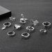 Specially Crafted Butterfly Snake Shaped Dice With Five Pointed Star Hollow Out 10 Piece Set Ring_ipsvogv.com