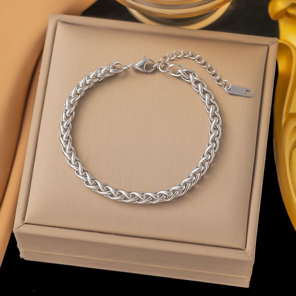 Hot Selling Gold Titanium Plain Simple Temperament Rope Chain Stainless Steel Vacuum Electroplating_ipsvogv.com