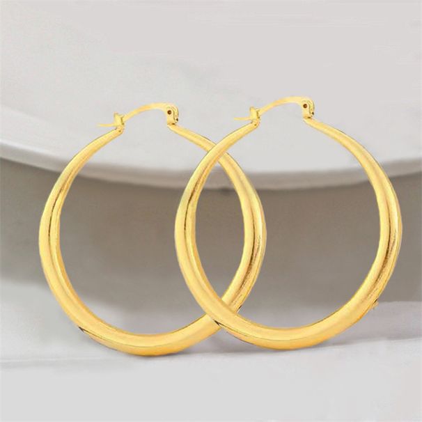 Longrui Exaggerated Earrings Fashion Simple Gold Earrings Large Round Earrings Exquisite Glossy Earrings Earrings_ipsvogv.com