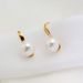 Sterling Silver Plated K Gold Simple Pearl Ear Buckle Earrings Female Niche Design Sense Earrings High Quality Elegant_ipsvogv.com