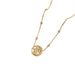 Titanium steel golden lucky letter round card hollowed out necklace for women, simple and personalized, high-end sense_ipsvogv.com