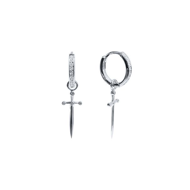 Women's Jewelry S925 Sterling Silver Ins Style Dagger Earrings Fashion Simple Creative Diamond Earrings_ipsvogv.com