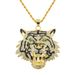 Hip Hop Exaggerated Green Eyes Tiger Head Necklace for Men's Cool Nightclub Bounce Accessories Pendant_ipsvogv.com