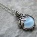 Moonstone Necklace, Female Personality, Leaf Wrapped Pendant, Bohemian Style Necklace_ipsvogv.com