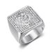 New Hip-Hop Jewelry Titanium Steel Gold-Plated Full Diamond Dominant Lion Head Men's Ring_ipsvogv.com