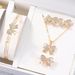 Fashion all match butterfly light luxury simple style necklace earrings bracelet ring 4 piece set set_ipsvogv.com