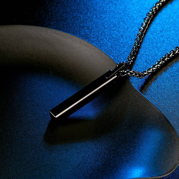 Simple trendy brand men's temperament literary style tungsten steel pendant hip hop light luxury tungsten gold necklace_ipsvogv.com
