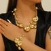 Jewelry Metal Glossy Round Pendant Design Heavy Chain Clavicle Necklace_ipsvogv.com