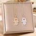 Necklace, Female Internet Celebrity, Heart-shaped Palm, Devil's Eye Pendant, Fashionable Temperament, Micro Inlaid_ipsvogv.com