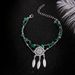 New Jewelry Hollow Dream Catcher Irregular Turquoise Bracelet Feather Pendant Sand_ipsvogv.com