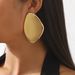 E12403 Exaggerated trendy pebble shaped smooth punk cool style geometric irregular earrings_ipsvogv.com