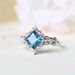 Cao Shi Princess Pattern Sea Blue Simulated With Diamond Zircon Inlaid, Noble And Exquisite Index Finger Ring_ipsvogv.com