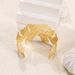Gold Plated Hammered Texture Heavy Craft Non-Fading Simple Irregular C-Shaped Open Bracelet_ipsvogv.com