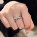Wrapped Personality With Love Open Adjustable Cross Ring, Exquisite And Unique Charm, High Grade Zircon Ring , Charm,_ipsvogv.com