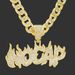 Hip Hop Cool Full Diamond Men's Necklace Flame Letter Pendant Nightclub Rap Singer Cuban Chain Accessories_ipsvogv.com