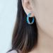 Zircon Cultured Ruby Synthetic Turquoise Earrings Fashionable Personality Gemstone Earrings Silver Round Earrings_ipsvogv.com