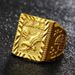 Men's Simulation 3D Hard Gold Wide Face Square Ring, Solid Domineering Men's Open Ring_ipsvogv.com