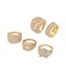 Geometric light luxury style ring set with personalized inlay niche design, suitable for couples and versatile rings_ipsvogv.com