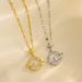 Light luxury micro-inlaid real gold Opal planet necklace women's new clavicle chain light luxury niche design sense_ipsvogv.com