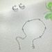 New Blue Little Flower Sweet Three Piece Foot Chain Necklace Earrings Micro Inlaid Zircon Jewelry Women's Set_ipsvogv.com