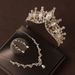 Baroque crown headdress atmosphere necklace earrings three piece set birthday crown bride wedding dress jewelry_ipsvogv.com