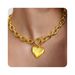 Hot Selling Hip Hop Style Love Pendant Necklace Fashionable And Simple Thick Chain Short OT Buckle Clavicle Chain_ipsvogv.com