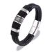 Cord Titanium Steel Couple Men's Double Layer Genuine Leather Woven Personality Magnetic Buckle Punk Bracelet Jewelry_ipsvogv.com