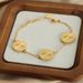 Women's Jewelry Fashion Personality Elegant Temperament Jewelry Radiant Lace Round Card Splicing Design Titanium Steel Gold Plated Bracelet_ipsvogv.com