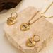 Women’s Jewelry Set Fashion Versatile Love Blue Eye Opposite Sex Pearl Stainless Steel Earrings Necklace_ipsvogv.com