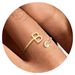 Hot Sale, Brass With Real Gold Plating, Simple Temperament, Niche Design, English Letter Ring_ipsvogv.com