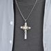 Men's Jewelry Retro Titanium Steel Wreath Cross Necklace Two Color Wood Grain Stainless Steel Prayer Pendant Literary Cold Jewelry_ipsvogv.com