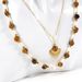 14K Gold Chain Freshwater Pearl Shell Tiger Eye Stone Natural Stone Necklace Clavicle Chain_ipsvogv.com