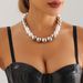 Exaggerated Large Bead Fashion Short Necklace Choker Punk Temperament Pearl Collar_ipsvogv.com