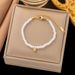 Minimalist Style Synthetic Pearl Women's Elegant Collarbone Chain Titanium Steel Necklace Light Luxury Accessory_ipsvogv.com