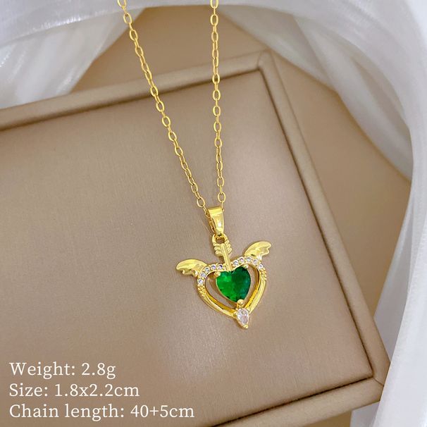 Love 【 】 Wings Fashionable Light Luxury Temperament Gorgeous Full Diamond Necklace Women's Versatile Clavicle Chain 【 】_ipsvogv.com
