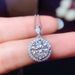 Cao Shi's Korean Edition Exquisite Mosang Stone Necklace, Super Sparkling Round Live Dangle, Simple and Light_ipsvogv.com