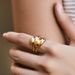Irregular stacking ring color preservation business fashion OL ladies retro ring modern style real gold electroplating_ipsvogv.com