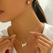 Geometric light luxury style necklace set, female personality, round niche electroplating design, earrings versatile set_ipsvogv.com