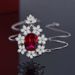 Cao Shi Imitates Red Zircon Floral Pendant, Women's Necklace, Fashionable Box Chain_ipsvogv.com