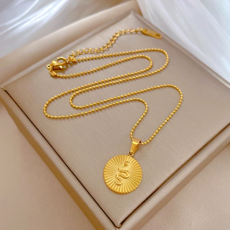 Body 【 Full Titanium Steel 】 Circular Small Snake Personality Extremely Simple Wind Furnace Real Gold Necklace Female 【 】_ipsvogv.com