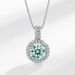 Silver Moissanite Necklace Full Of Diamond Round Cake Pendant Niche Design Clavicle Necklace Female_ipsvogv.com