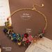 Vintage Heavy Duty Pearl Necklace Summer Contrast Color Natural Stone Necklace Light Luxury Camellia Medieval Elegant High End Clavicle Necklace_ipsvogv.com