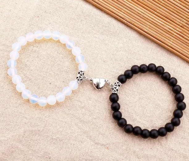 Friendship Spider Love Magnetic Attraction Cat Bracelet Beaded Elastic Adjustable Couple Holiday Bracelet_ipsvogv.com