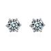 Mosang earrings women's S pure silver six claw zircon Korean versatile diamond inlay jewelry_ipsvogv.com